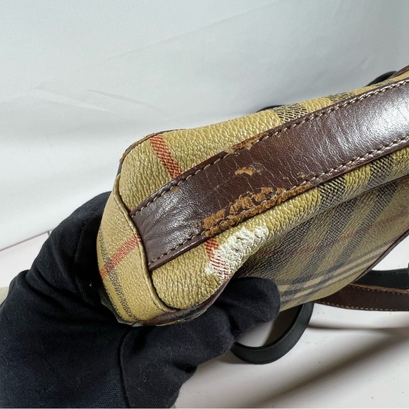 Rehab Lot 24: Vintage Burberry Bags Rehab Lot Nova Check Leather Velvet Bucket - Picture 15 of 15